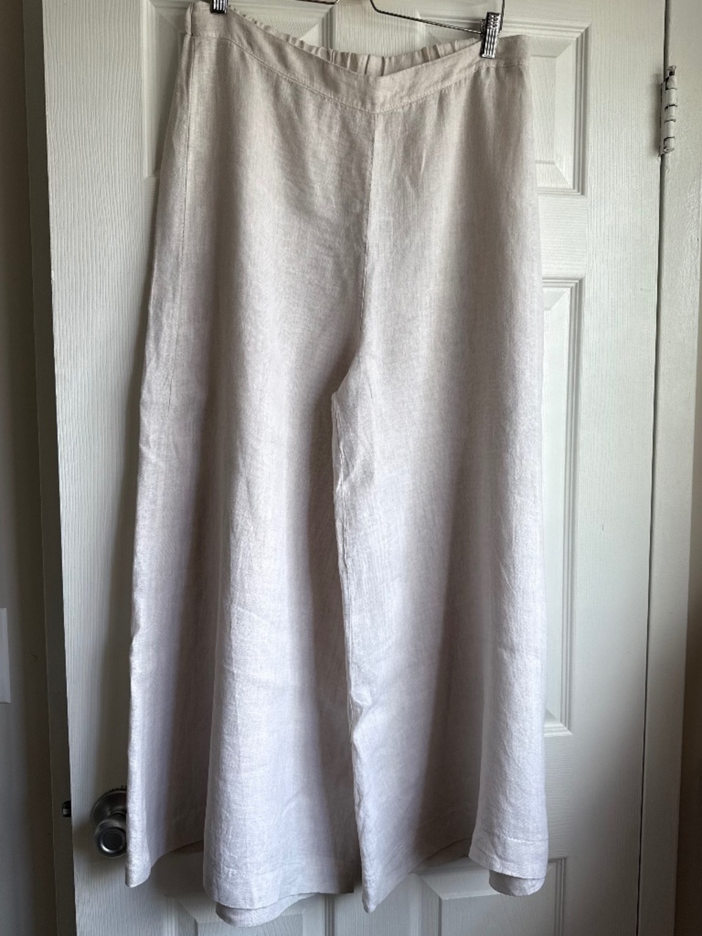 Seventeen Stars 100% Linen Wide Leg Pants Cream Size Large